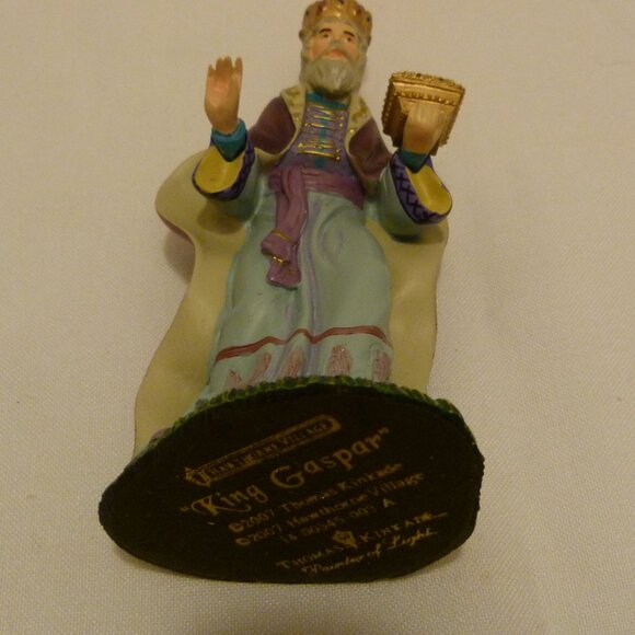 THOMAS KINKADE Hawthorne Village Nativity Kings Gaspar/Balthazar Figures in Box - Picture 9 of 16